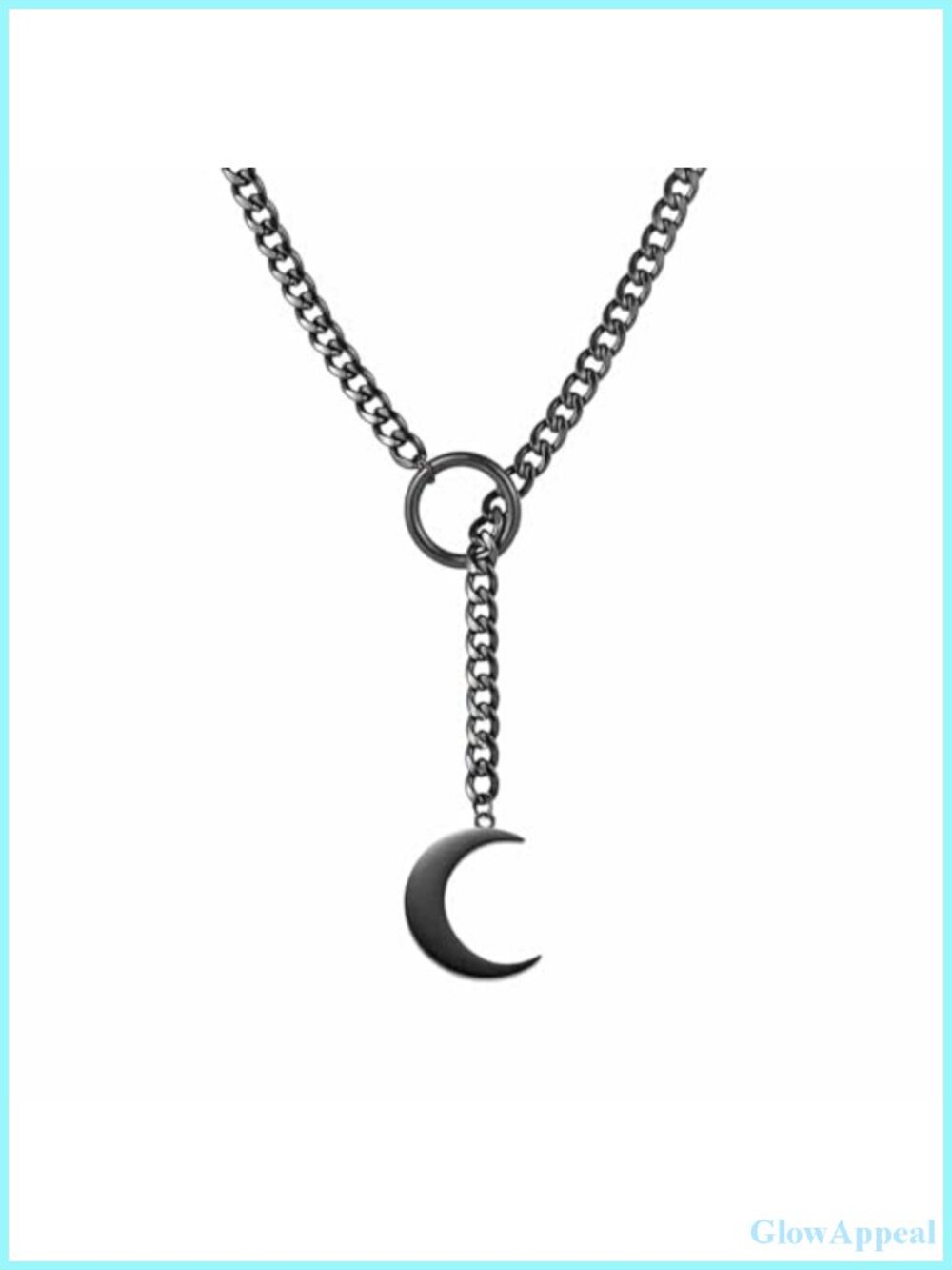 Stainless Steel Gothic Choker Necklace Moon Bat Skull Pendant Adjustable
